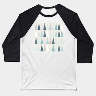 Geometric Pointy Triangles in Blue Baseball T-Shirt